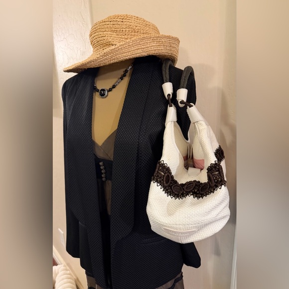 Cole Haan Alyssa straw beaded bag Gorgeous EUC - Picture 15 of 15